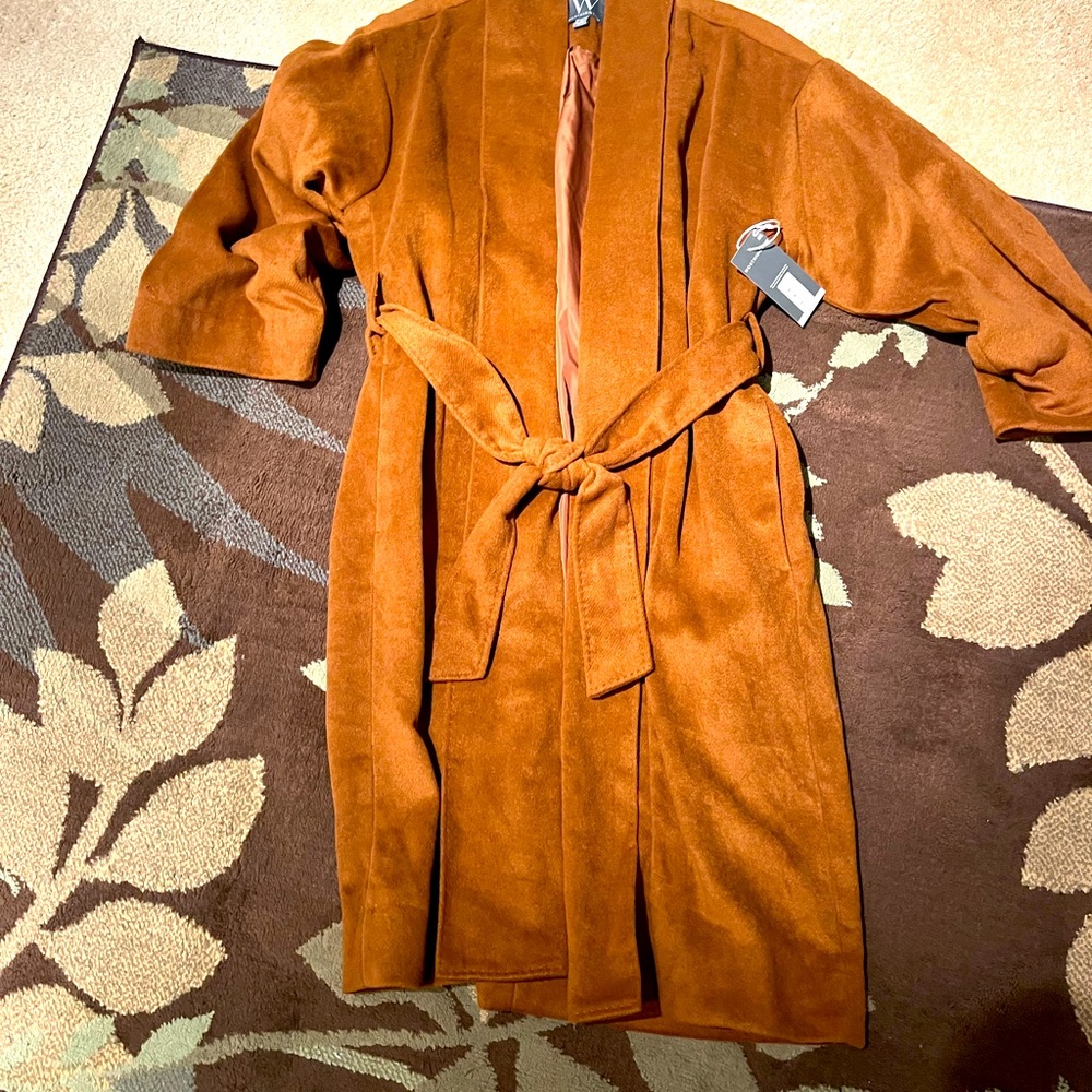 Worthington woman’s wool coat Medium sz tortoise brown